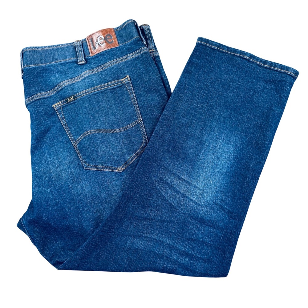 Lee Extreme Motion Athletic Fit Tapered Leg Jeans Mens 48x30 Medium Wash Blue